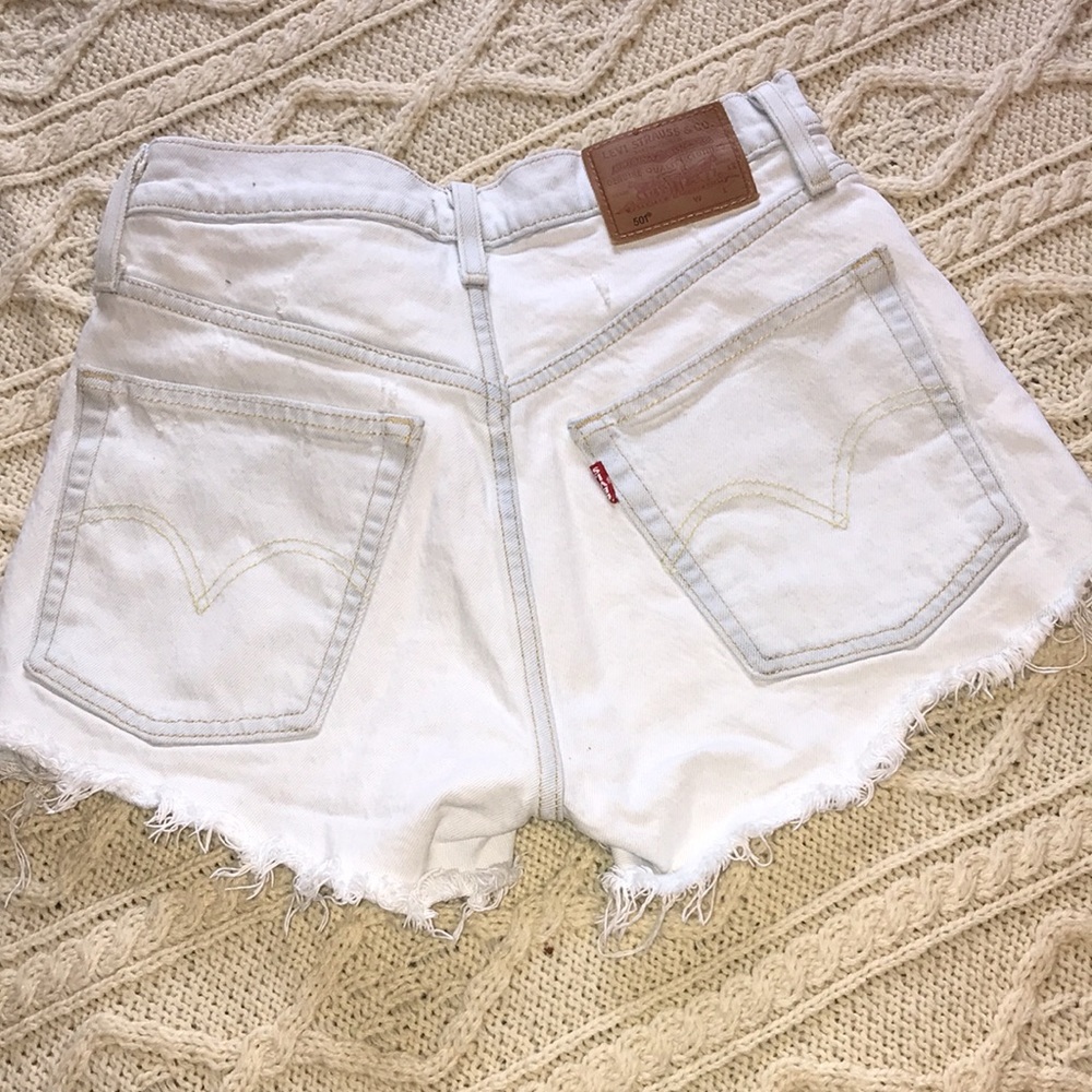 Levi's White Denim Women Shorts